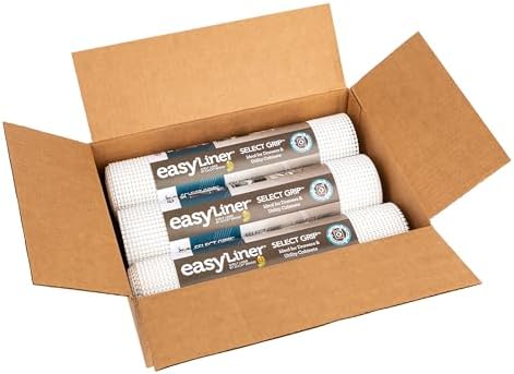 EasyLiner Select Grip Shelf Liner - Easy to Install & Cut to Fit - Non Slip, Non Adhesive, Drawer Shelf & Cabinet Liner for Kitchen, Bathroom, Pantry Cupboards, 12 in x 10 ft (6 Rolls), 60 ft, White - Image 3