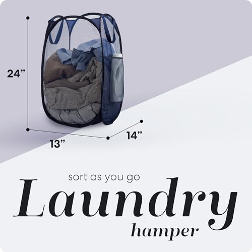 Handy Laundry Collapsible Mesh Laundry Hamper 2-Pack, Blue - Image 2