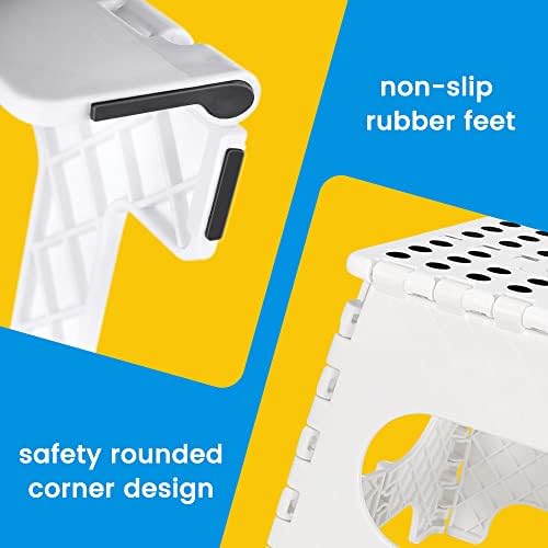 ACSTEP 12 Pack 11 Inch Folding Step Stool, Sturdy Plastic Foldable Step Stool for Kids & Adults, Non Slip Lightweight Collapsible Foot Stools Holds 300 lbs, Ideal for Kitchen, Bathroom, Outdoor, White - Image 3
