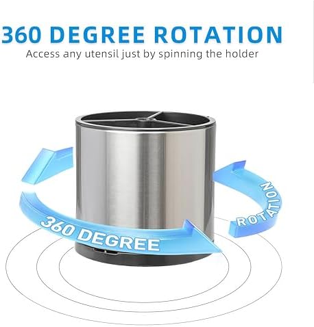 LIBODOUR Kitchen Utensil Holder,360°Rotating For Countertop Spoon Organizer - Image 5
