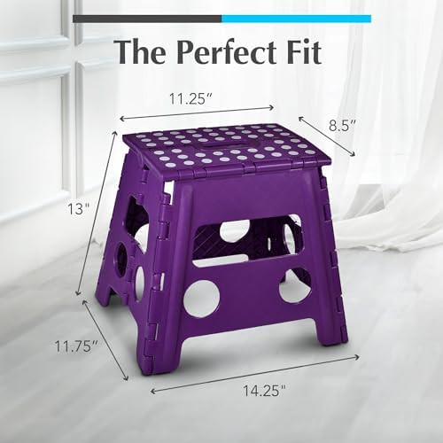 Handy Laundry Folding Step Stool 13 Inch, Purple, Non-Slip Holds 300 lbs - Image 5