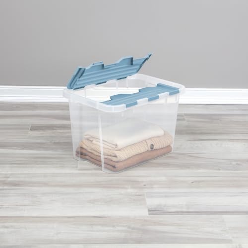 Sterilite Hinged Lid Storage Box, Plastic Container, 30 Quart, 12-Pack - Image 4