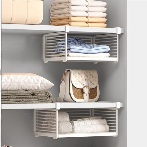 Under Cabinet Organizer, 12.2 Inch Slide Out Storage Basket, Metal Wire Hanging Rack for Kitchen Pantry, Closet, Office, Bathroom, Space Saving White Metal Shelf, White - Image 6