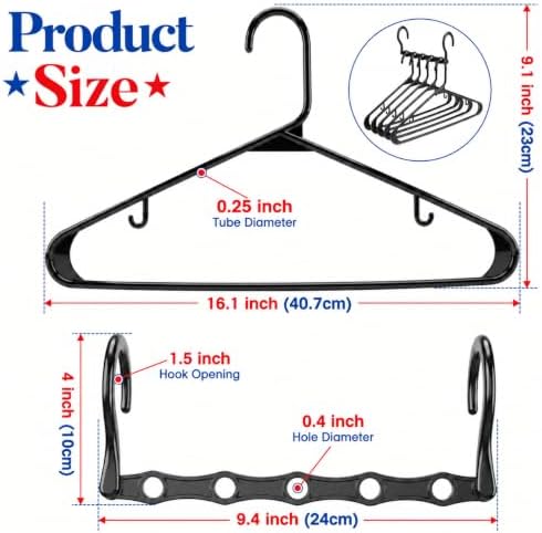 HOUSE DAY 6 Pack Magic Hangers and 50 Pack Plastic Hangers, Hangers Set - Image 5
