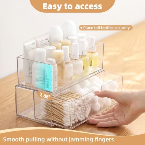 Stackable Medicine Cabinet Makeup Organizer for Bathroom, 2 Pack - Image 3