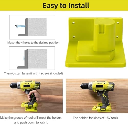 10 Pack Tool Holder Compatible with Ryobi 18V Wall Mount Plastic - Image 7