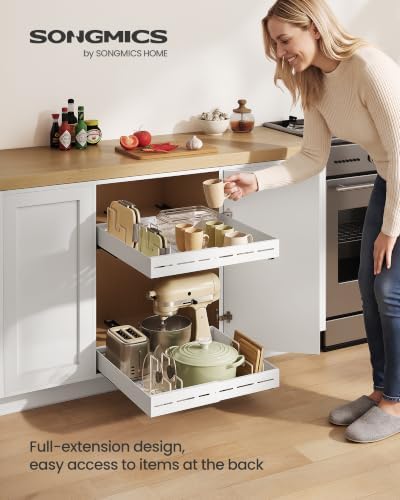 SONGMICS Pull Out Cabinet Organizer, Expandable Carbon Steel Drawers - Image 3