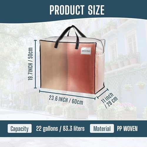 VENO Heavy Duty Moving Bags, Storage Bags, 22 Gallon, Clear, 4 Pack - Image 3