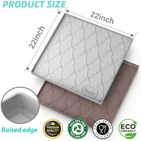 SIKADEER Waterproof Under Sink Mat 22" x 22" Silicone Mat Cabinet Protector - Image 3