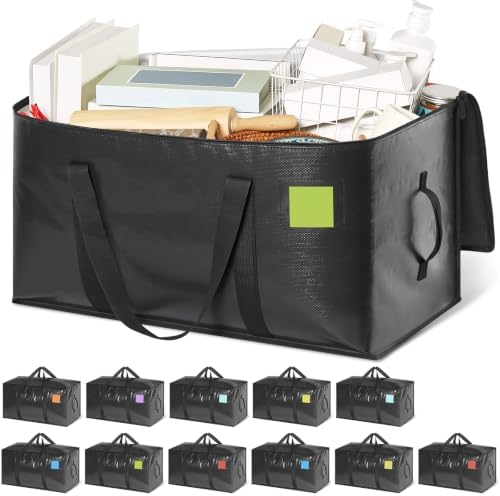 Moving Bags Heavy Duty Extra Large 110LB Storage Bags,12 Pack-Black by Unknown