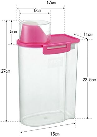 Pet Food Storage Container with Graduated Cup and Seal Buckles Food Dispenser for Dogs Cats (Pink) - Image 2