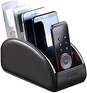 Large PU Leather TV Remote Control Holder Organizer with 5 Compartments by YAPISHI