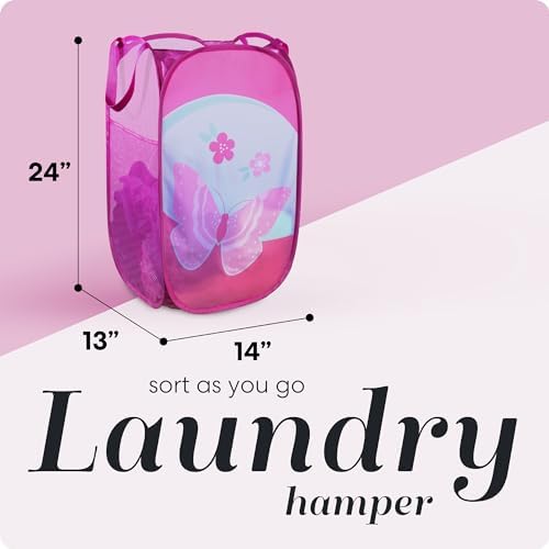 Handy Laundry Collapsible Mesh Pop Up Hamper (Butterfly) - Image 2
