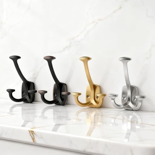 HARPOON 3 Pack Triple Prong Wall Hooks Matte Black Coat Towel Hooks - Image 7