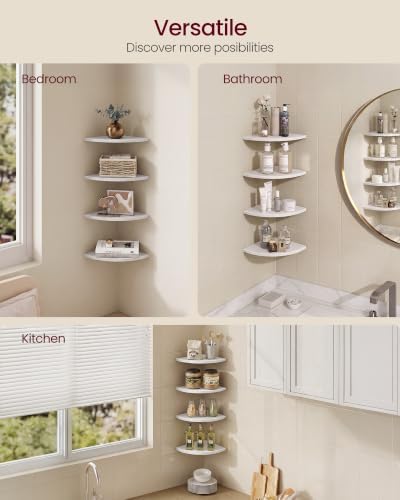 VASAGLE Floating Corner Shelves, Set of 4, 6 x 6 x 0.5 Inches - Image 5