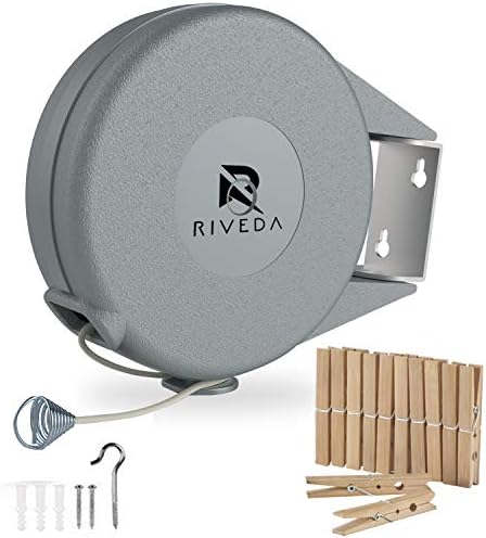 Retractable Clothesline - Heavy Duty Indoor & Outdoor Clothes Line, 45 Feet by RIVEDA
