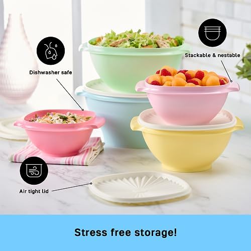 Tupperware Heritage Collection 3.5 Cup Bowl with Starburst Lid - Dark Pink Vintage Color, Dishwasher Safe & BPA Free - (860 ml) - Image 4
