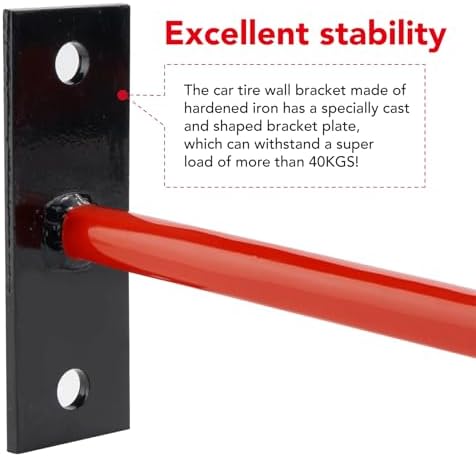 Sinoer 10 Inch Wall Mount Steel Tire Hooks, 4 Pack Red - Image 6