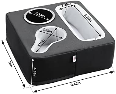 KEMIMOTO Couch Cup Holder Couch Tray Sofa Cup Holder PU Leather Anti-Slip & Spill-Proof Bed Caddy Organizer Sofa Tray for Drinks, Snacks, Remotes, Cell Phones - Image 6