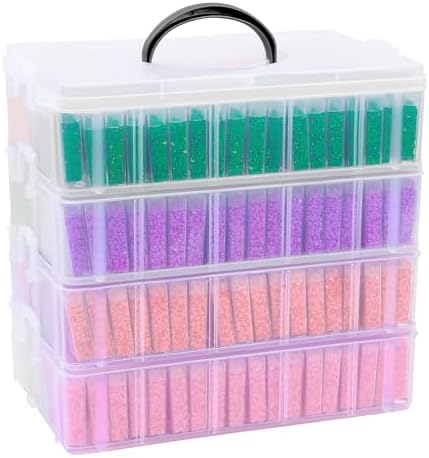 VTG Diamond Painting Storage Containers with 320 Grids Diamond Art Storage Bead Organizer Painting Accessories DIY Jewelry Craft by Unknown