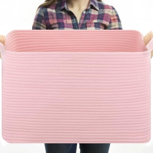 OIASKET 65L Extra Large Blanket Basket Living Room, 19.7"x15.8"x11.8" by OIASKET