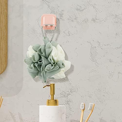 2 PCS Self-Adhesive Toothbrush Holders Wall Mounted, Water Proof Toothbrush Hook, 2 in 1 with Toothbrush Hanger and Gargle Cup Holder for Bathroom Shower (Pink) - Image 6