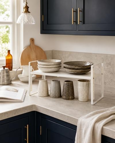 Nxconsu Kitchen Cabinet Shelf Organizers, Countertop Riser, 8.6" 2 Pack - Image 6