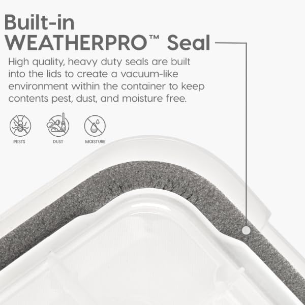 IRIS USA WeatherPro 63 Qt Storage Bins with Lids, 2 Pack, Clear/Black - Image 4
