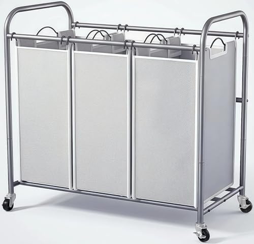 ROMOON Laundry Sorter Hamper 3 Section, Divided Laundry Basket Organizer by ROMOON