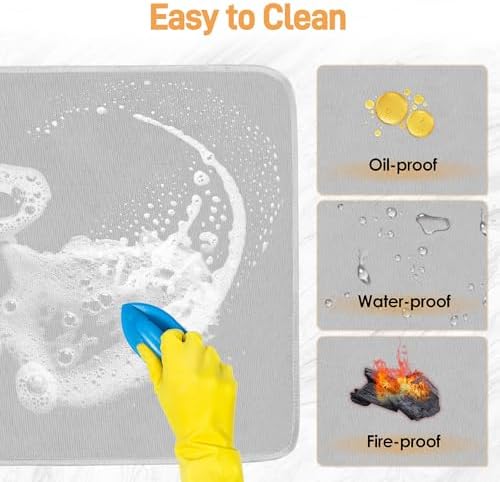 Heat Resistant Mats for Air Fryer on Countertop, 31 x 24in, Grey - Image 4