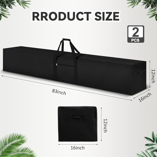 2 Pcs 83 x 16 x 12 Inch, 260 L Large Storage Duffle Bag Black - Image 2