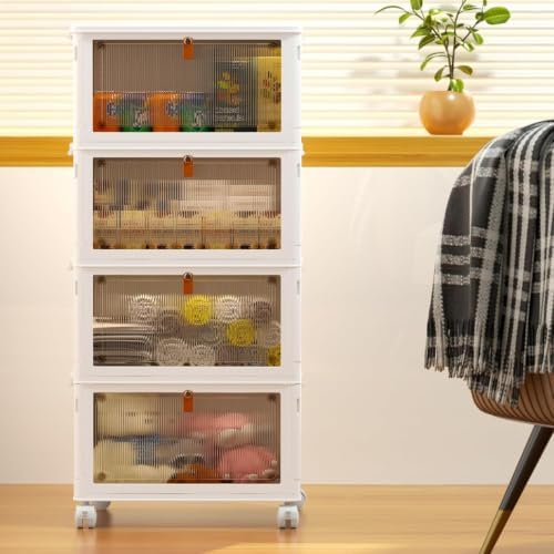 YFXCVSL 4 Tier Plastic Storage Bins with Lid 23.5QT, Stackable Storage Bins - Image 6