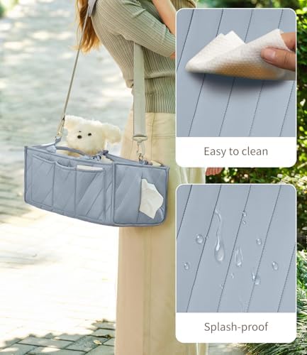 Baby Boy Essentials Diaper Caddy Organizer – Portable Storage Basket with Shoulder Strap & Stroller Hooks, Splashproof Quilted Nursery & Car Tote, Baby Gifts for Baby Shower, Classic Blue - Image 4