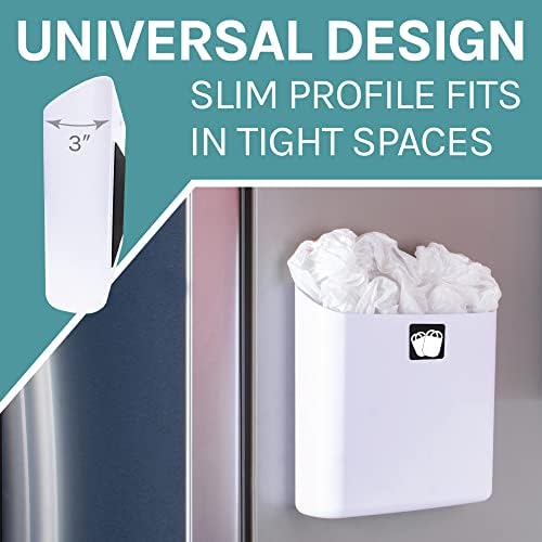 JS Jackson Supplies Large White Lint Bin with Magnetic Back, 9.5 x 9.5-Inch Durable Plastic, Slim Profile Space Saving Trash Bin for Laundry Room and Kitchen, Wall Mountable - Image 5