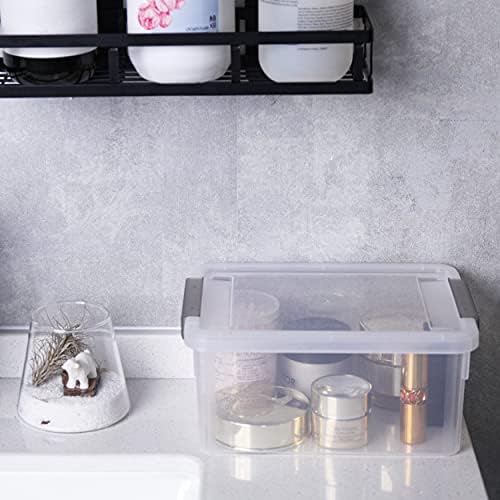 Small Storage Bins with Lids 3.2 QT Plastic Storage Containers for Organizing Stackable Clear Storage Boxes,Clear White(6 Packs) - Image 5