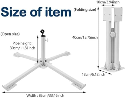 Foldable Portable Beach Umbrella Stand-Portable Patio Umbrella Base Holder,Outdoor Sunshade Anchor Size PLUS Thickened,Rust Free Tempered Iron Umbrella Stand for Courtyard,Swimming Pool,Beach,Grass - Image 6