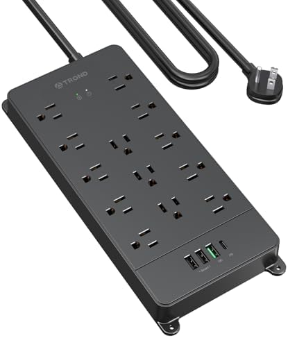 TROND Surge Protector Power Strip with 32W USB C, 5ft, ETL Listed, Black by TRONDOfficial