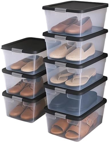 HOMZ Snaplock, Small Clear Plastic Storage Organizer Bins with Lids, 8 Pack by Homz