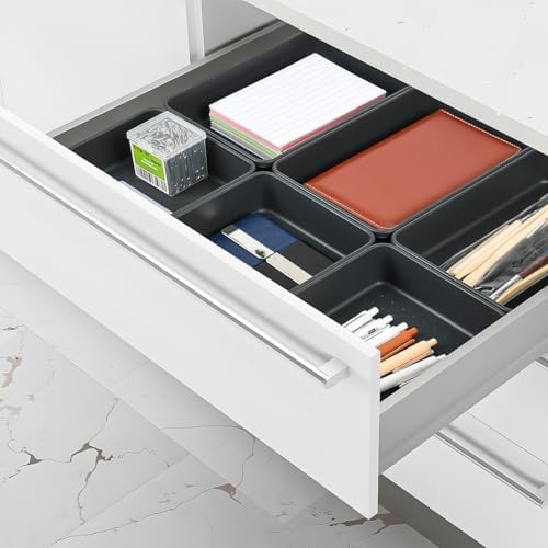 Kutesna 6 PCS Large Plastic Drawer Organizer, 9"×6" Desk Organizer Set - Image 5