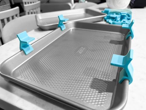 16 PCS Large Cookie Sheet Stackers, Stackable Baking Sheet Holders Reusable Stacking Clips Dividers for Cake Pan, Cooling Rack, Meal Prep, Freeze Dryer Trays Space-Saving Suitable for Home Kitchen - Image 4