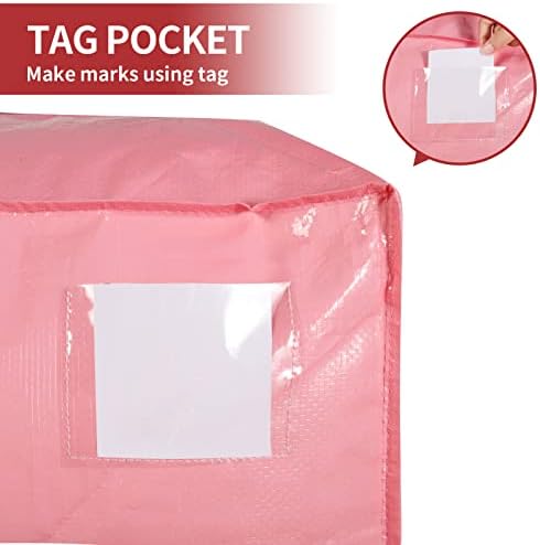 Heavy Duty Extra Large Moving Bags with Extra Long Handles -Includes Backpack Straps - Easy Storage For Space Saving (Pink-6 Bag) - Image 5