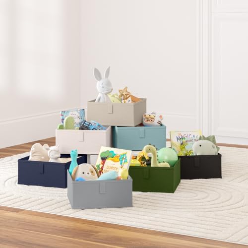 RiverRidge Folding Storage Bins - 2-pack of 5in Tall Gray Cubes - Image 2