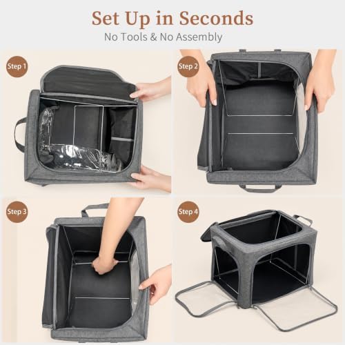 GoMaihe Clothes Storage Bins with Metal Frame for Sweaters, 40L 6-Pack Grey - Image 6