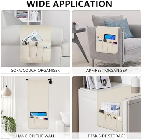 Remote Control Holder for Armchair Caddy, Remote Holder with 5 Pockets - Image 5