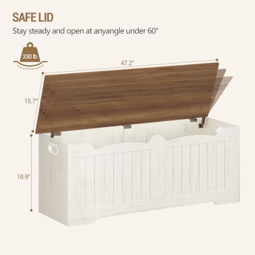 Hzuaneri 47.2 inches Farmhouse Storage Chest | 55 Gal | Retro White - Image 2