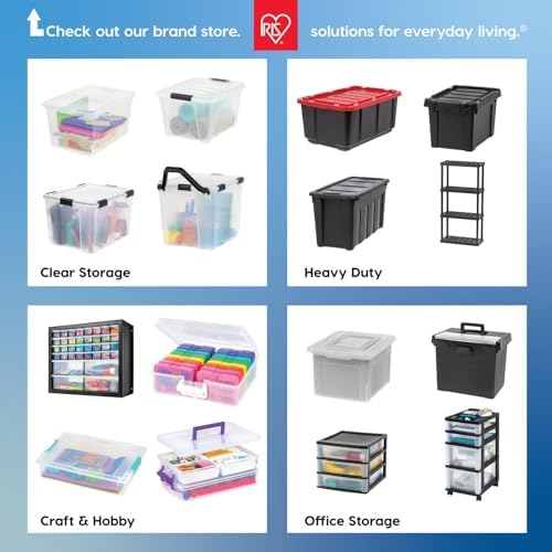 IRIS USA 6-Pack 13 Quart Storage Bins with Lids, Clear - Image 2