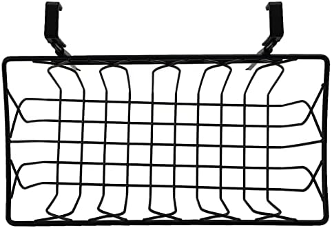 TOPZEA 2 Pack Grid Storage Baskets with Hooks, Metal Hanging Wire Basket Kitchen Over the Cabinet Door Organizer Caddy for Cutting Board, Kitchen Wrap, Foil, Cleaning Supplies, Bakeware, Towel - Image 3