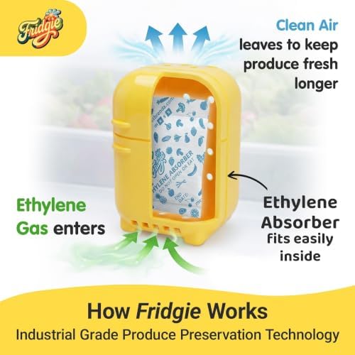 Fridgie Produce Saver, Ethylene Gas Absorber, Fresh Fruit Saver - Yellow - Image 4