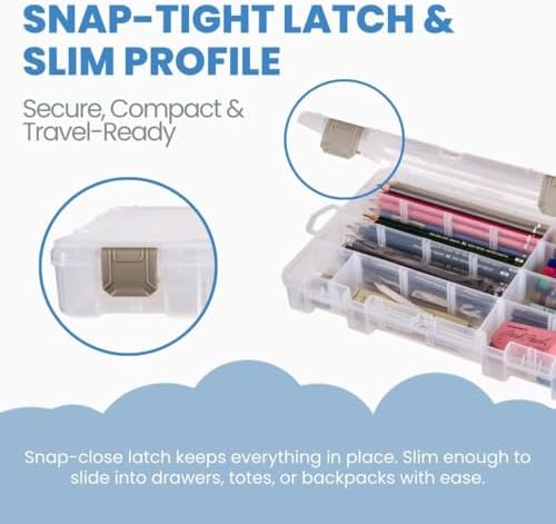 ArtBin Medium Solutions Box Craft Organizer with 12 Dividers, Clear - Image 4