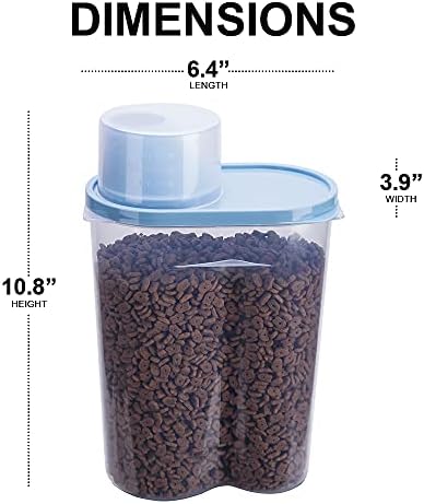 2 Pack 2lb/2.5L Pet Food Storage Container with Measuring Cup for Small Dog, Cat, Waterproof-BPA Free - Image 5